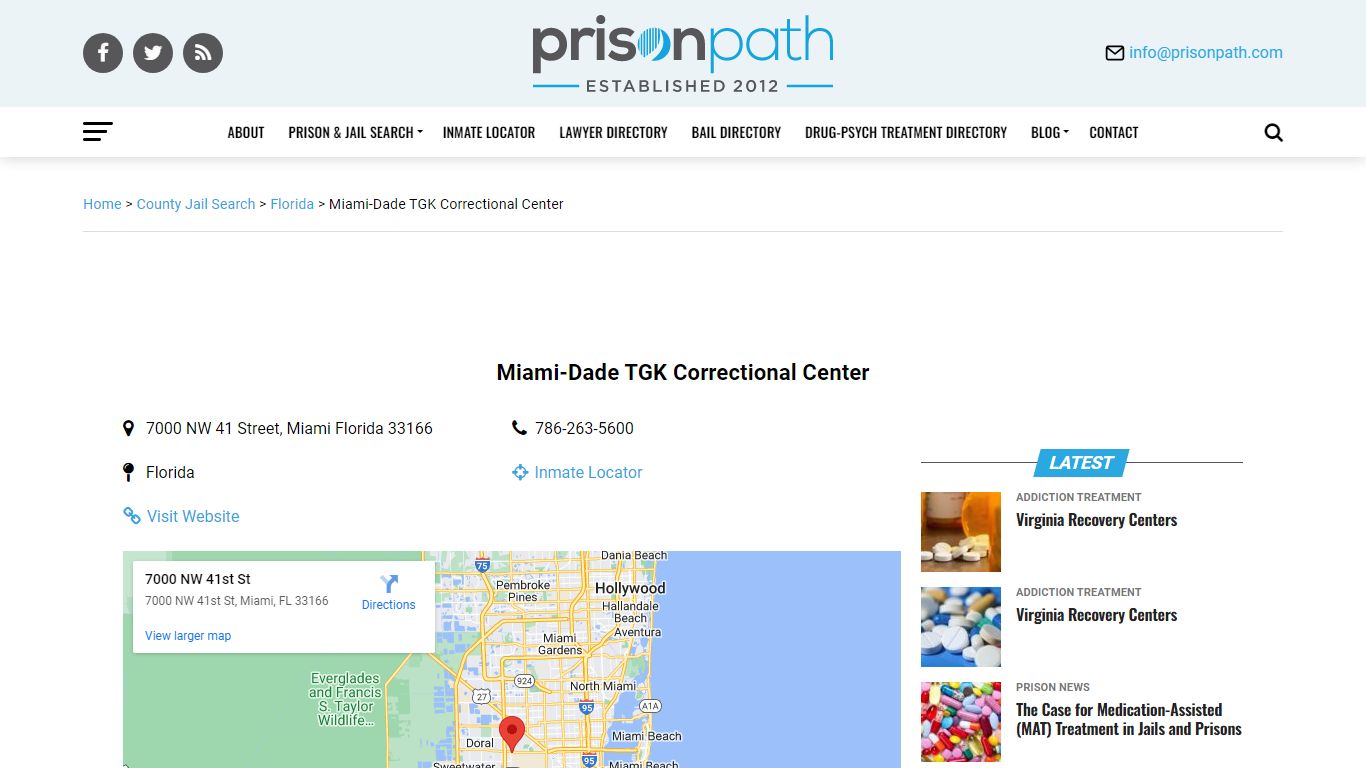 Miami-Dade TGK Correctional Center - Prison Inmate Search & Locator ...