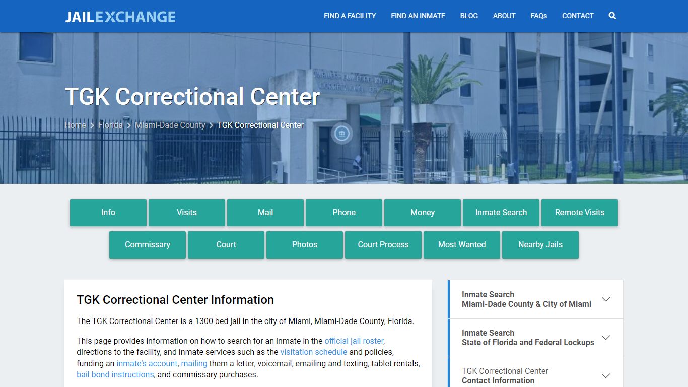 TGK Correctional Center, FL Inmate Search, Information - Jail Exchange